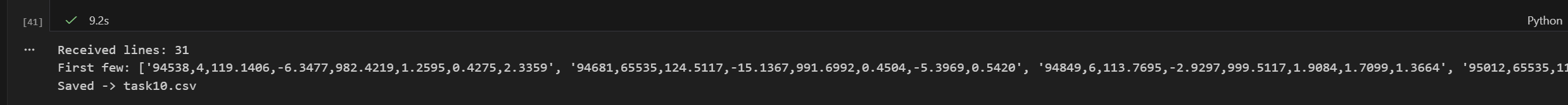 BLE time-stamped ToF and IMU data received and saved to CSV